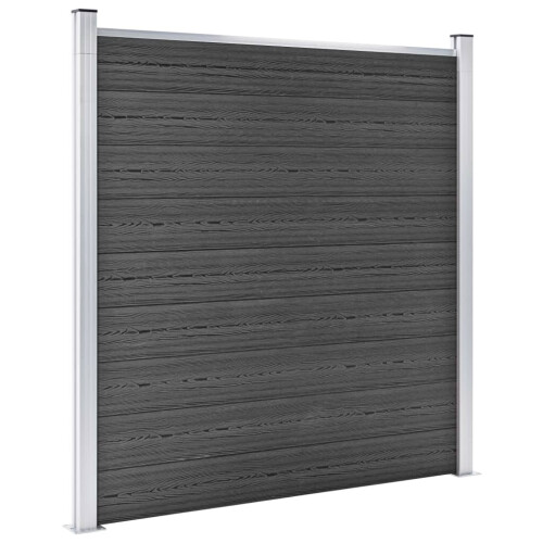 VidaXL vidaXL Zaunelement Set WPC 792x(105-186)cm Schwarz 2