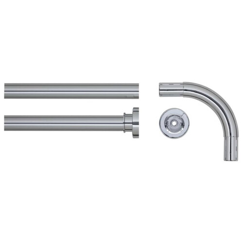 Sealskin Corner Shower Curtain Rod Set Chrome Extend Rail Bathroom Accessory 1