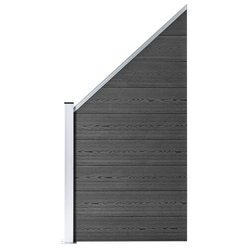 VidaXL vidaXL Zaunelement Set WPC 792x(105-186)cm Schwarz 1