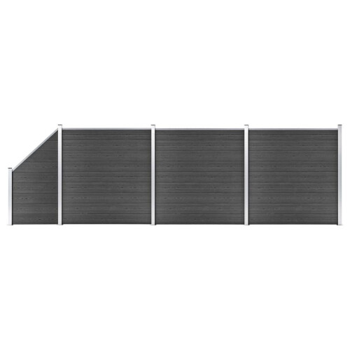 VidaXL vidaXL Zaunelement Set WPC 619x(105-186) cm Schwarz