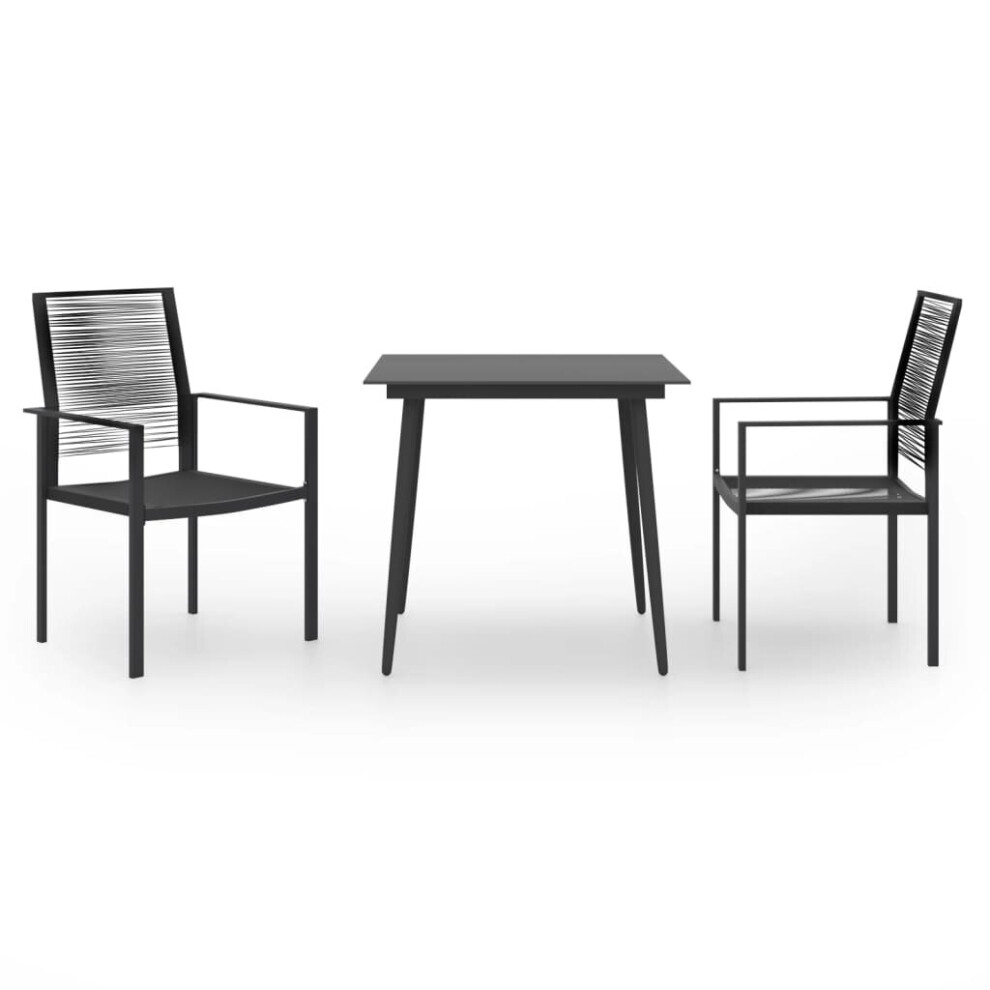 vidaXL Garden Dining Set 3 Piece Outdoor Table and Chairs Patio Furniture