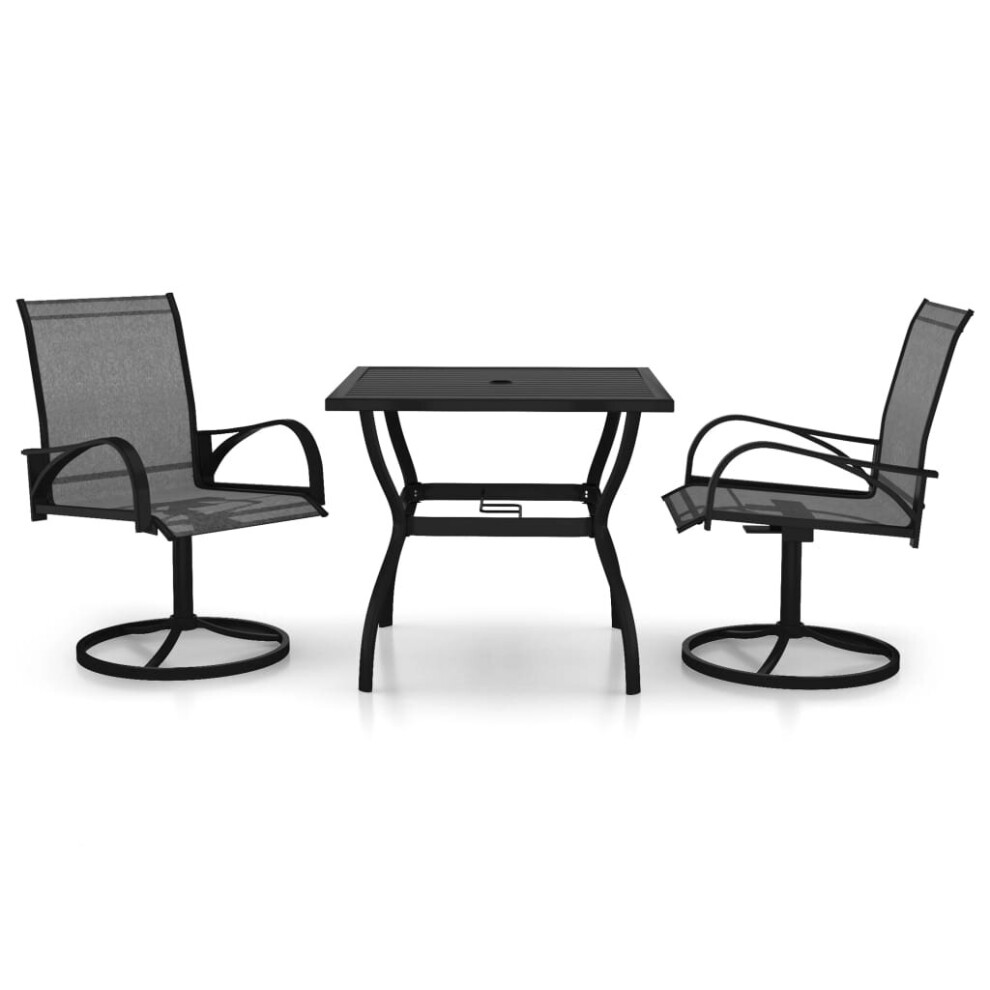 Vidaxl Garden Dining Set 3 Piece Textilene And Steel Table And Chairs Patio