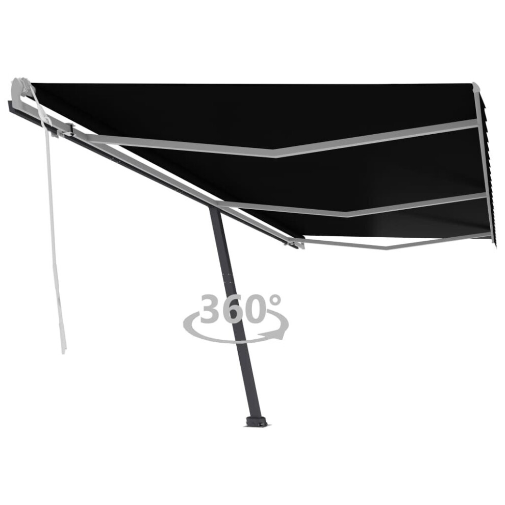 vidaXL Freestanding Manual Retractable Awning 600x300 cm Anthracite Outdoor