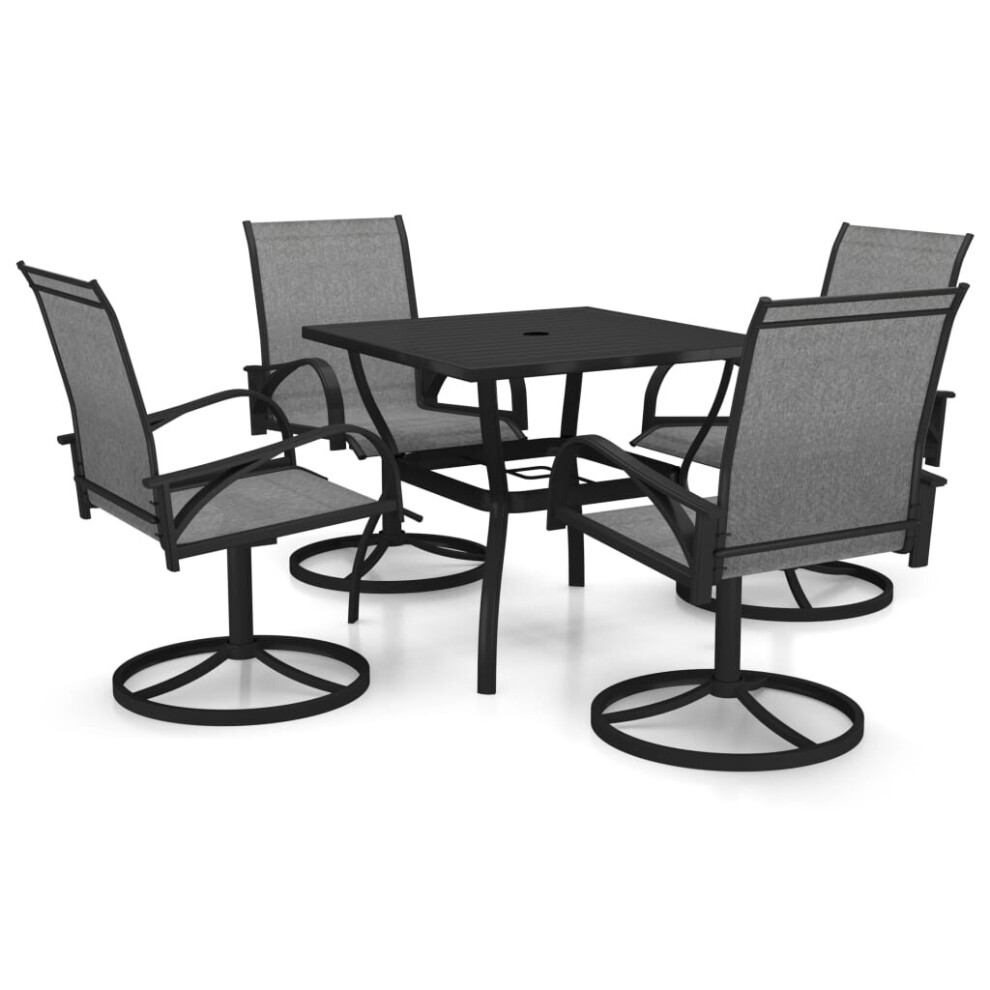 Vidaxl Garden Dining Set 5 Piece Textilene And Steel Table And Chairs Patio