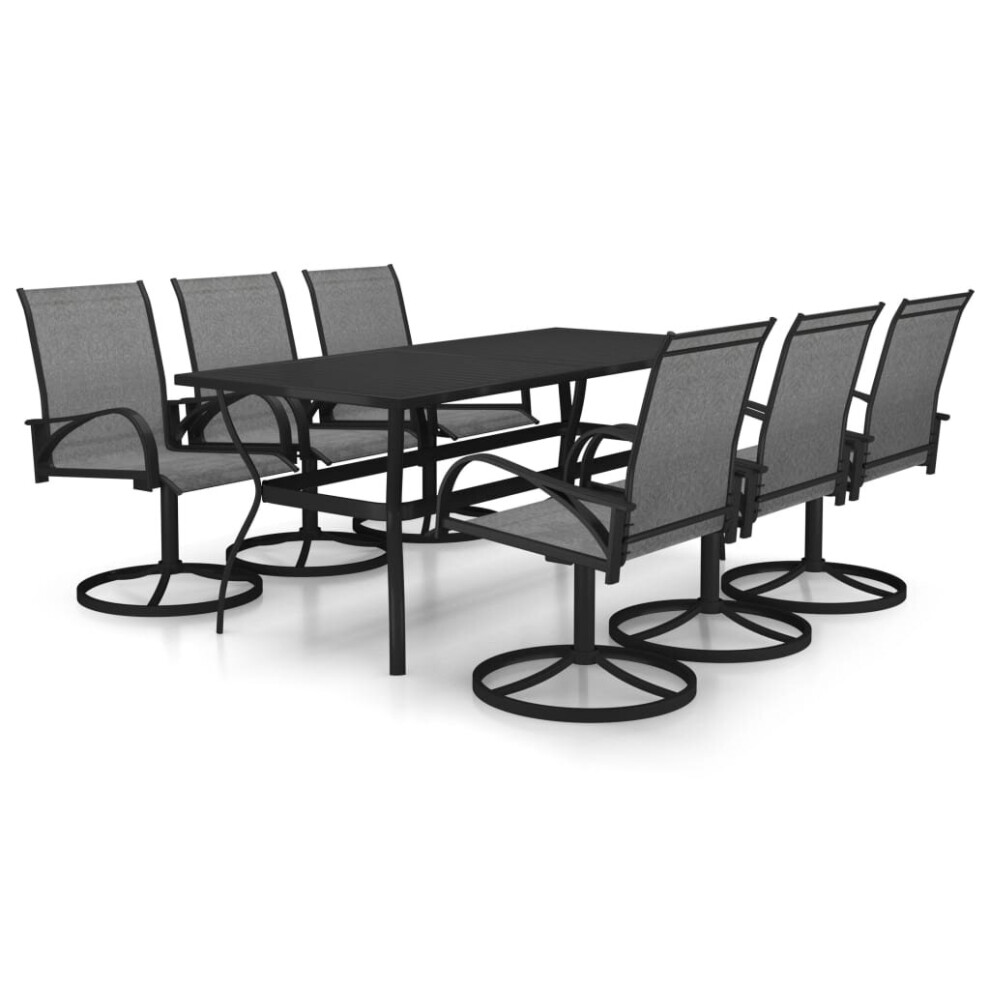Vidaxl Garden Dining Set 7 Piece Textilene And Steel Outdoor Table And Chairs