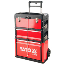 Caisse à outils - YATO - YT-CAISSE À OUTILS D'ATELIER - 3 Compartiments - Acier - Rouge