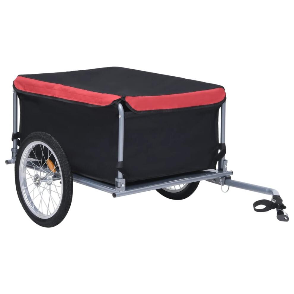 vidaXL Bike Trailer Cargo Bike Wagon Kids Bicycle Trailer Black and Red 65 kg