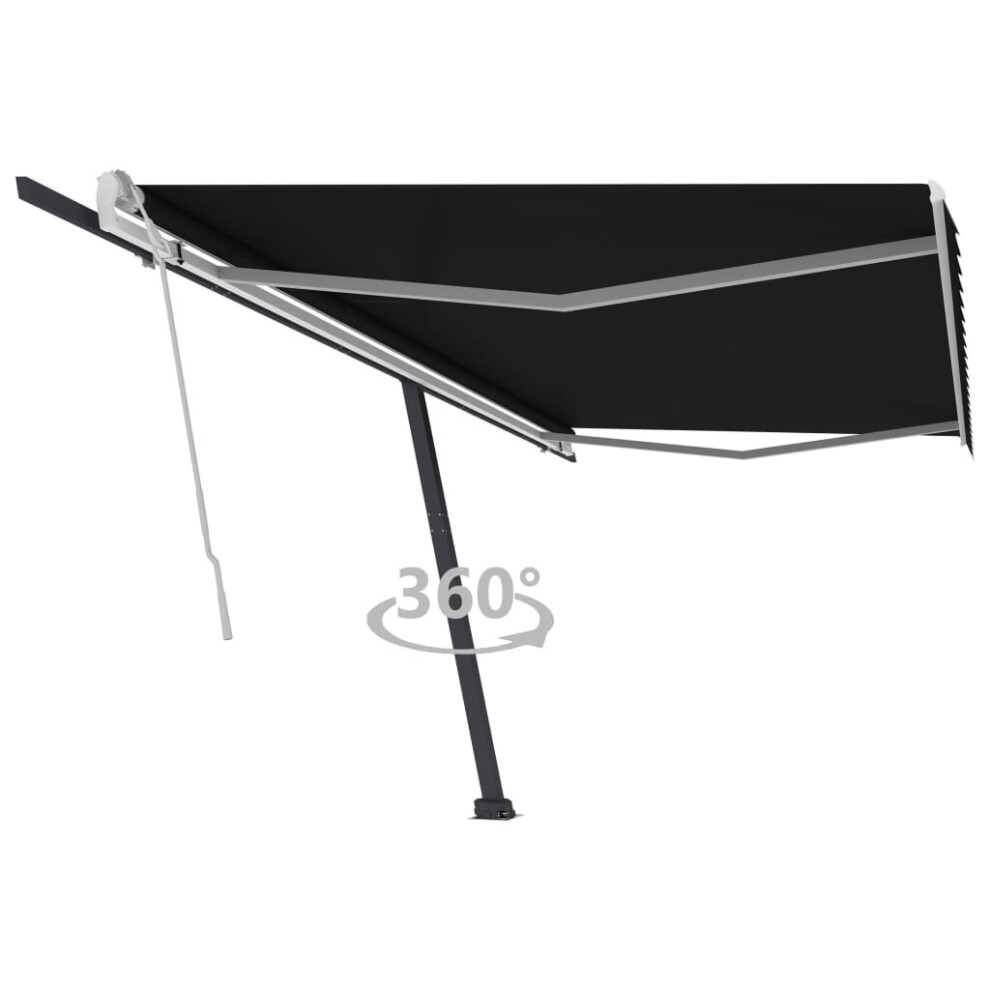 vidaXL Freestanding Manual Retractable Awning 500x350 cm Anthracite Outdoor