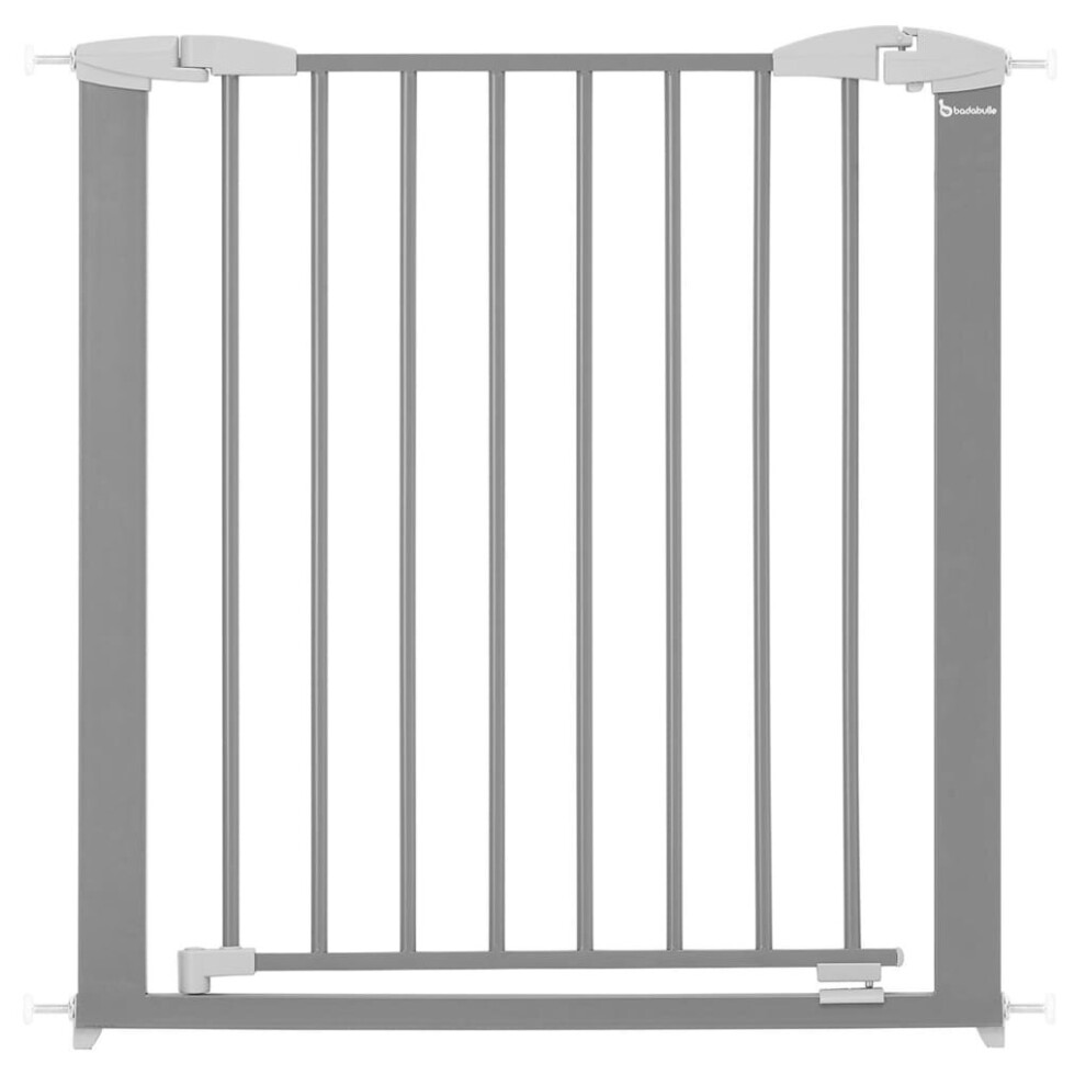 Badabulle Grey Safety Gate Metal Baby Toddler Safe Protection Stair Barrier