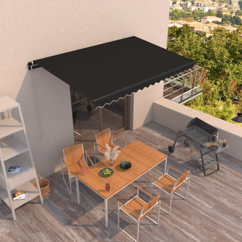 Vidaxl Manual Retractable Awning 450X350 Cm Anthracite Outdoor Garden Patio