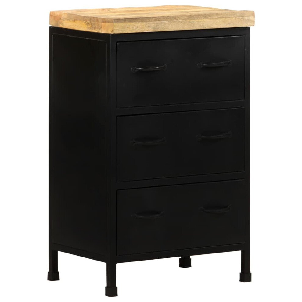 Vidaxl Rough Mango Wood Sideboard Wooden Side Storage Cabinet Indoor Cupboard