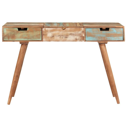 VidaXL vidaXL Dressing Table with Mirror Solid Reclaimed Wood Make Up Cosmetic Desk 2