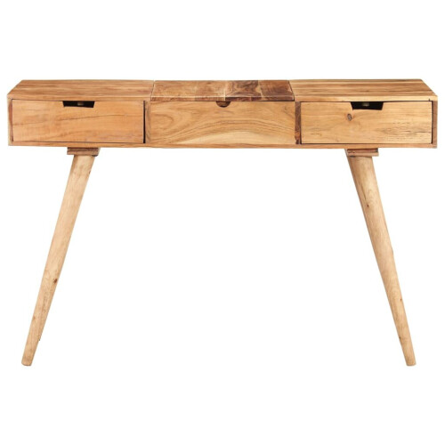 VidaXL vidaXL Solid Wood Acacia Dressing Table with Mirror Make Up Cosmetic Desk 1