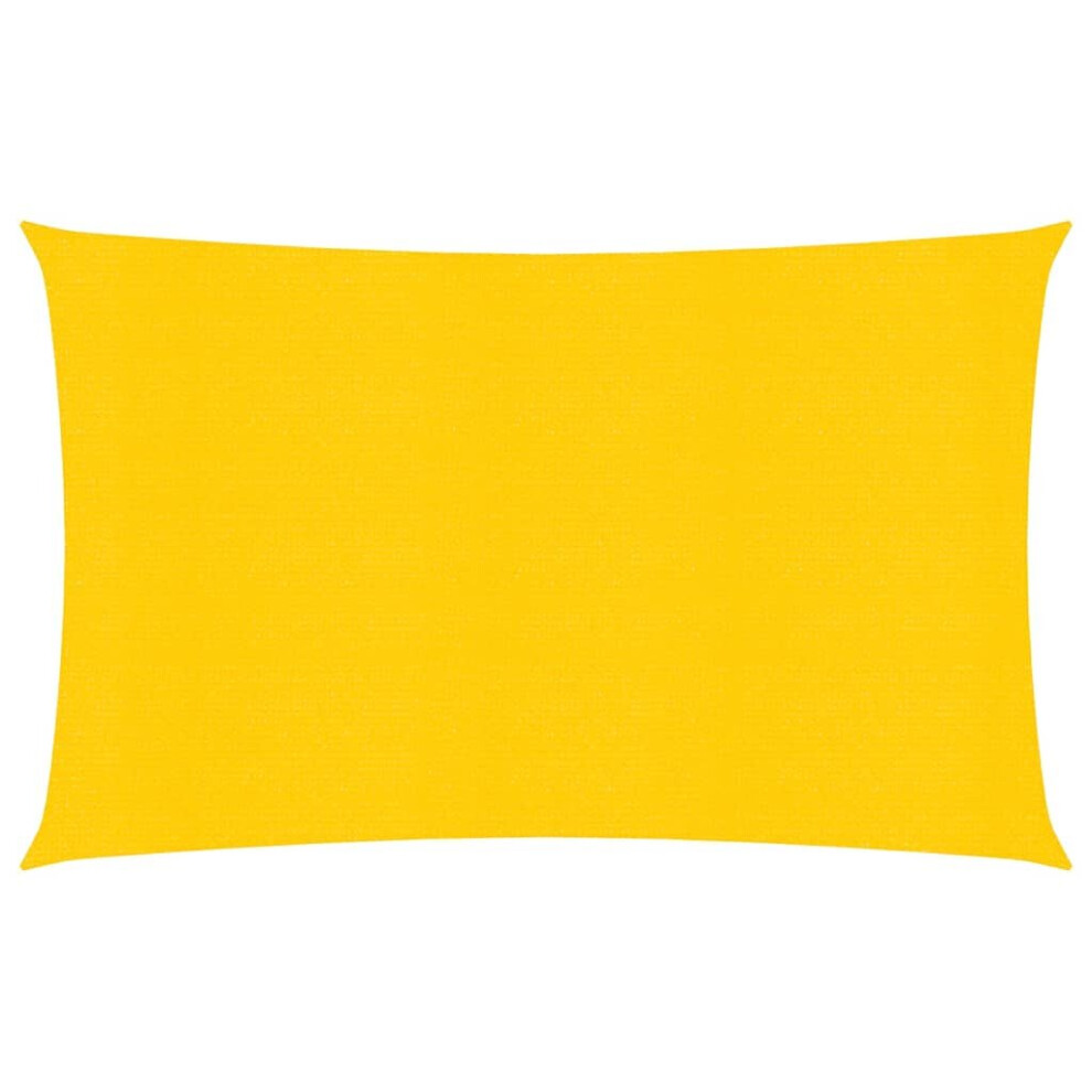 vidaXL Sunshade Sail 160 g/mÂ² Yellow 2x4 M HDPE Sunscreen Patio Shade Canopy