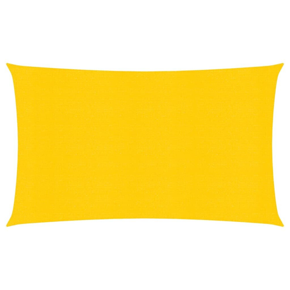 vidaXL Sunshade Sail 160 g/mÂ² Yellow 2x5 m HDPE Sunscreen Patio Shade Canopy