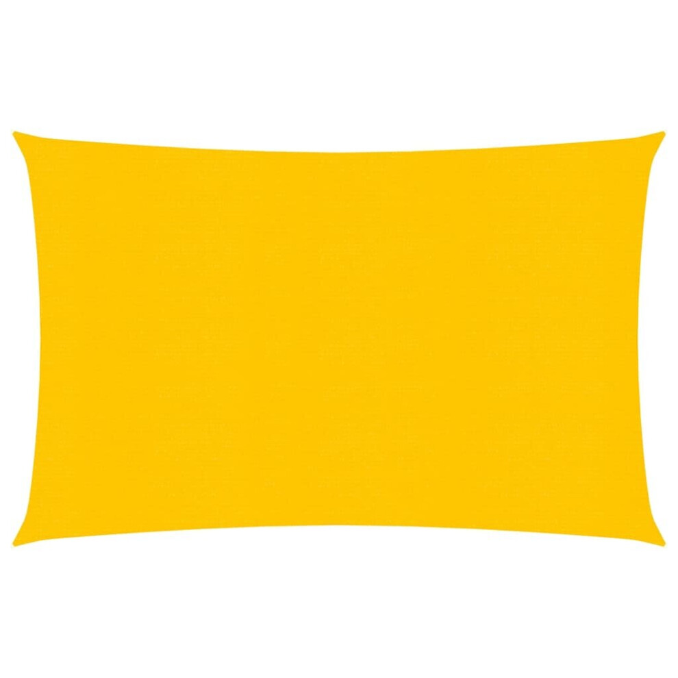 vidaXL Sunshade Sail 160 g/mÂ² Yellow 2.5x3.5 m HDPE Sunscreen Patio Shade