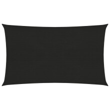 vidaXL Sonnensegel 160 g/m² Schwarz 2x5 m HDPE