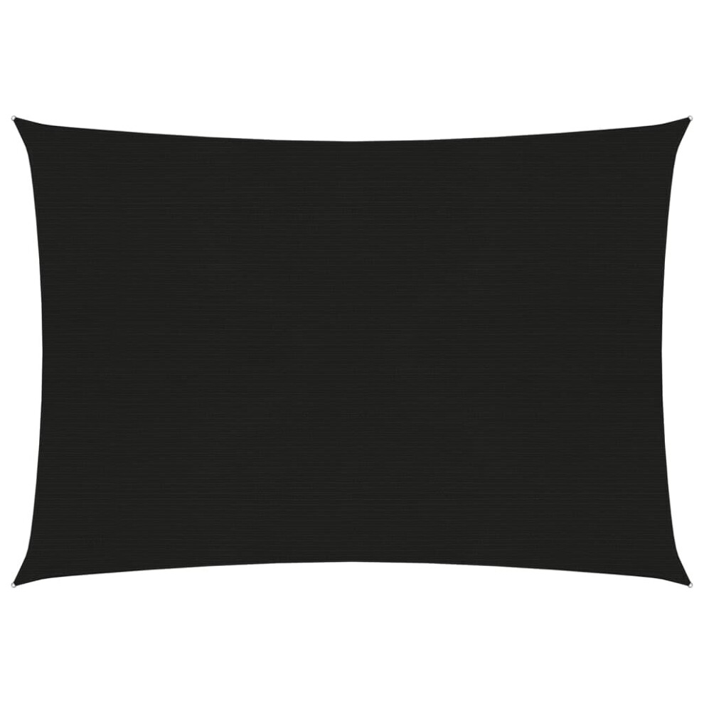 Vidaxl Sunshade Sail 160 G/M² 2.5X3.5 M Hdpe Garden Sunscreen Canopy Black