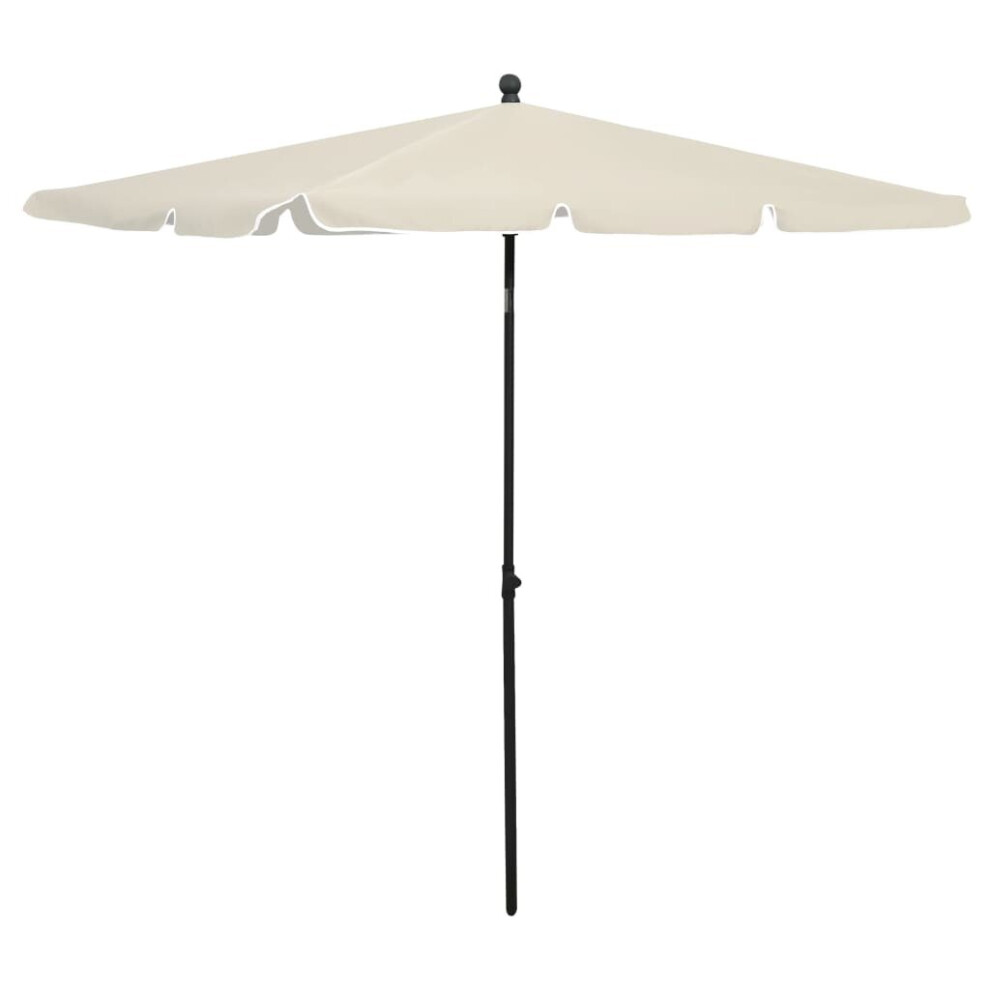 vidaXL Garden Parasol with Pole Sand Outdoor Sunshade Garden Patio Umbrella