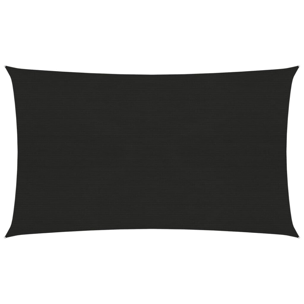 Vidaxl Sunshade Sail 160 G/M² 5X8 M Hdpe Balcony Garden Sunscreen Canopy Black