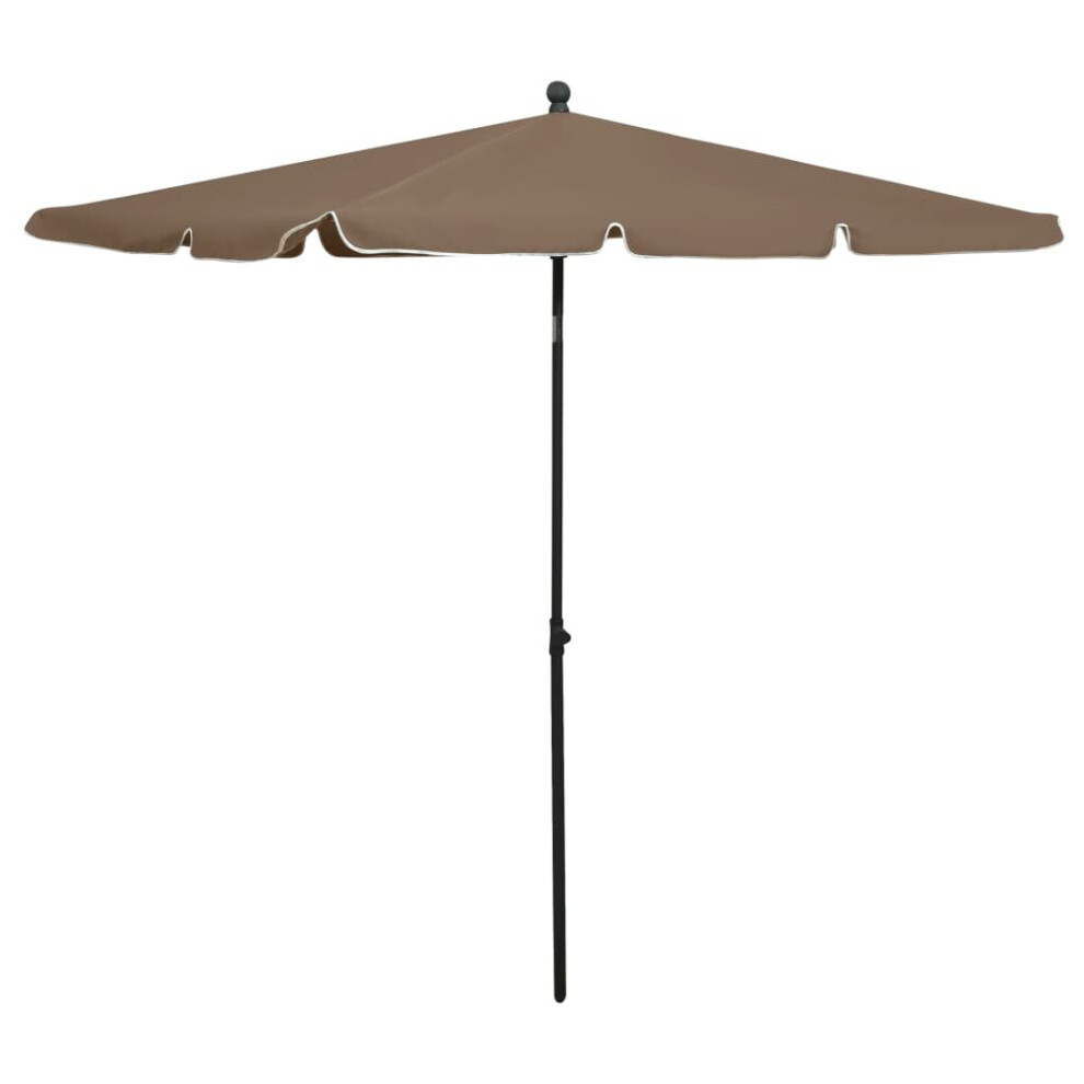 vidaXL Garden Parasol with Pole Taupe Outdoor Sunshade Garden Patio Umbrella