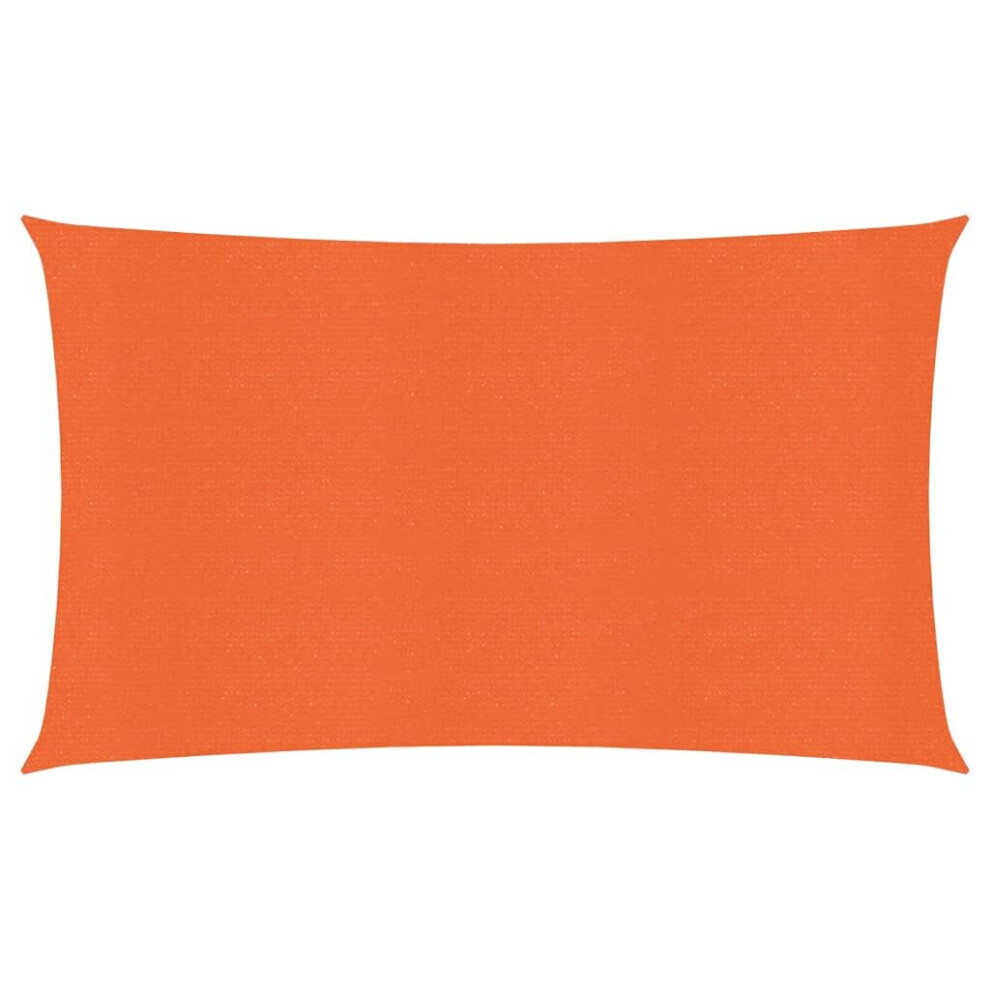 vidaXL Sunshade Sail 160 g/mÂ² Orange 2x5 m HDPE Sunscreen Patio Shade Canopy