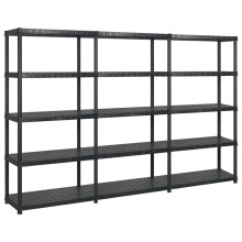 vidaXL Storage Shelf 5-Tier Black Plastic Home Furniture Storage Organiser
