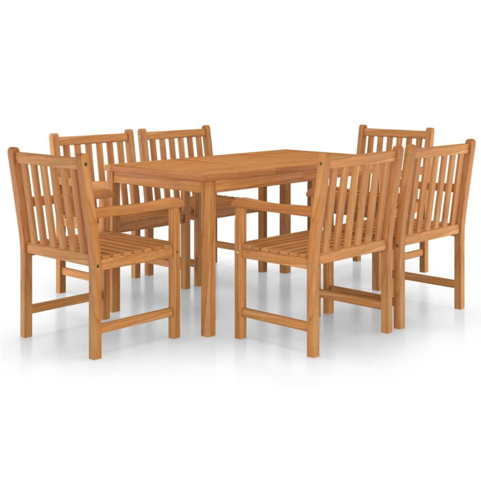 New Vidaxl Solid Teak Wood Garden Dining Set 7 Piece Table And Chairs Furniture 3059932