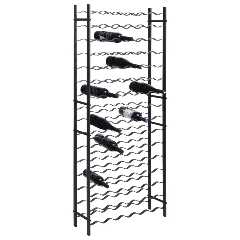 vidaXL Wine Rack for 96 Bottles Black Iron Storage Cabinet Holder Shelf Indoor