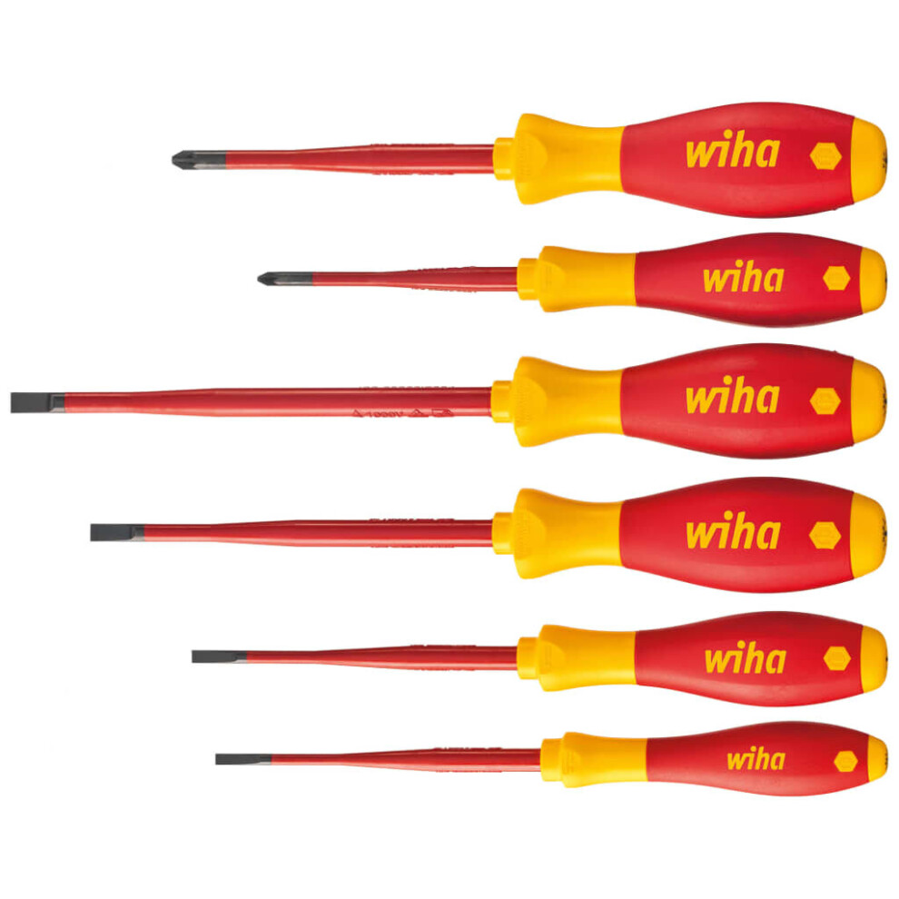 Wiha Screwdriver Set Electric Slimfix Slotted 6 Piece Pack Hand Repair Tools