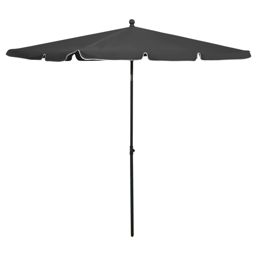 vidaXL Garden Parasol with Pole Anthracite Outdoor Sunshade Garden Umbrella