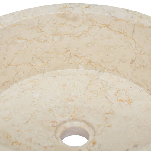 VidaXL vidaXL Waschbecken Creme Ø40x15 cm Marmor 1