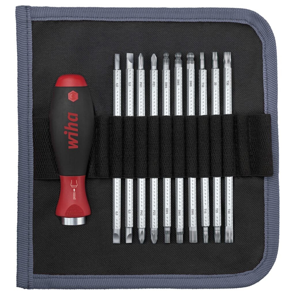 Wiha Screwdriver Bag with Interchangeable Blade Set 12 Piece Hand Rapair Tools