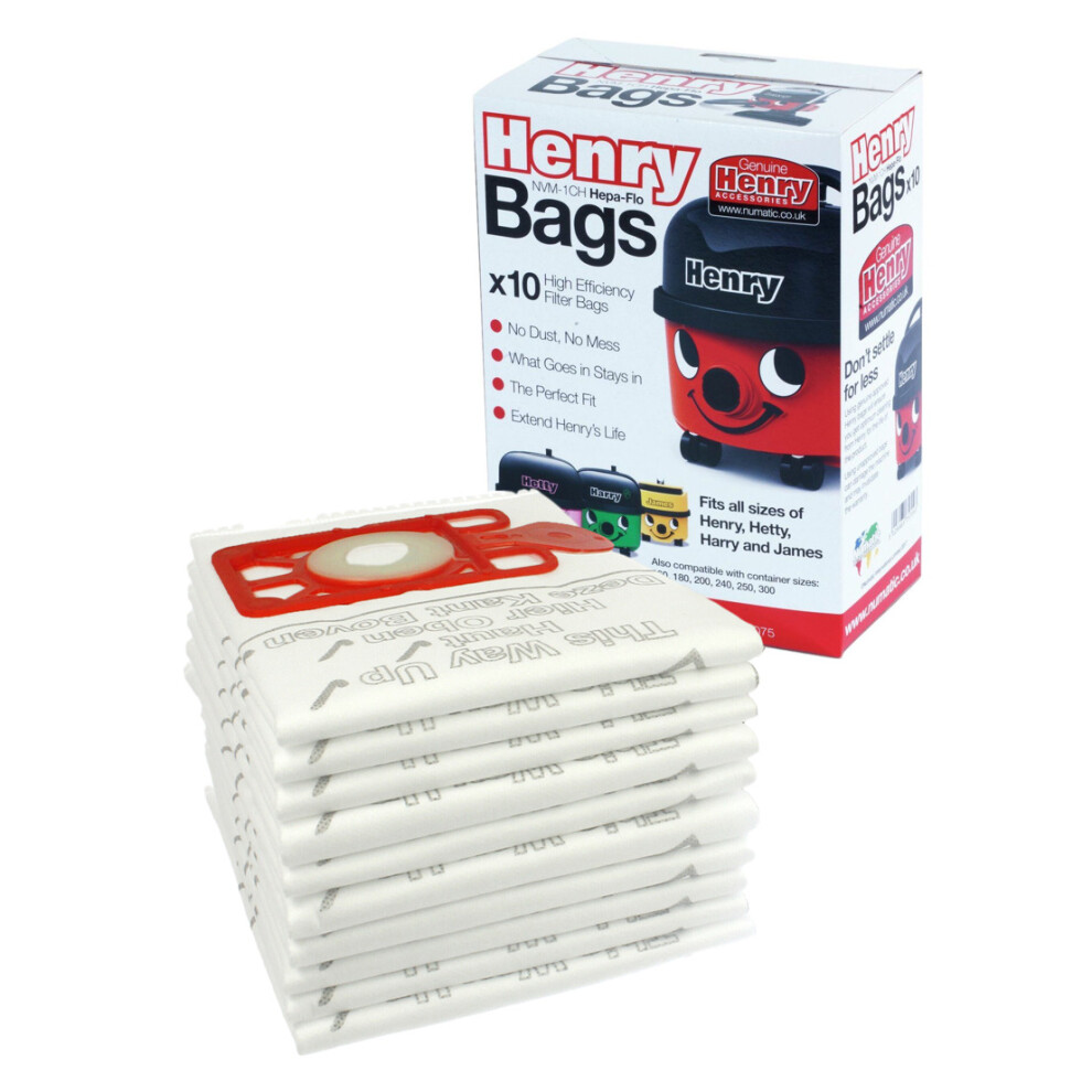 HENRY HOOVER HVR200 HVR200A HEPA FLO VACUUM BAGS X10 NVM-1CH NVM1C NVM1CH 604015