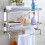 Living And Home (2 Tier) Chrome Towel Rail Holder Wall Mounted Bathroom Rack Shelf 1