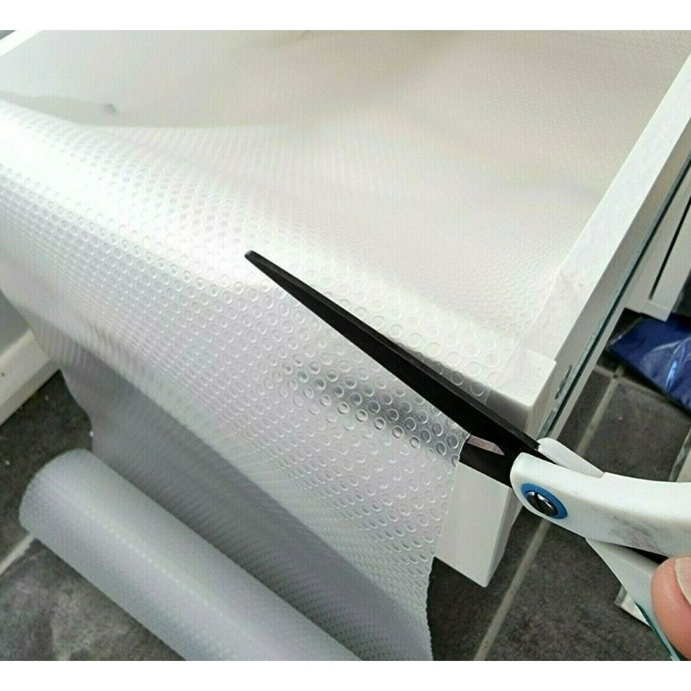 Jirermai Nonslip Drawer Liner 90X30cm - Cuttable, Waterproof Shelf Protector Mat For Kitchen Cupboards Clear