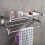 Living And Home (1 Tier) Chrome Towel Rail Holder Wall Mounted Bathroom Rack Shelf 3