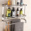 Living And Home (2 Tier) Chrome Towel Rail Holder Wall Mounted Bathroom Rack Shelf 2