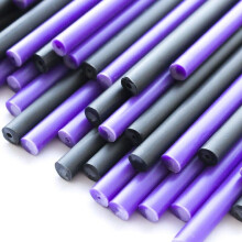(Purple & Black, 150mm x 4.5mm (50 Pcs)) Plastic Lollipop Sticks - 150mm x 4.5mm