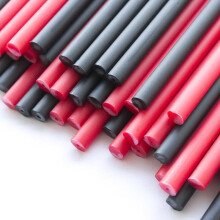 (Red & Black, 150mm x 4.5mm (50 Pcs)) Plastic Lollipop Sticks - 150mm x 4.5mm