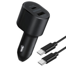 Car Charger 60W Original Samsung USB-C / USB Output USB-C Cable 1m Black