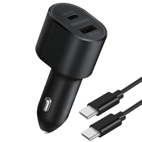 Car Charger 60W Original Samsung USB-C / USB Output USB-C Cable 1m Black