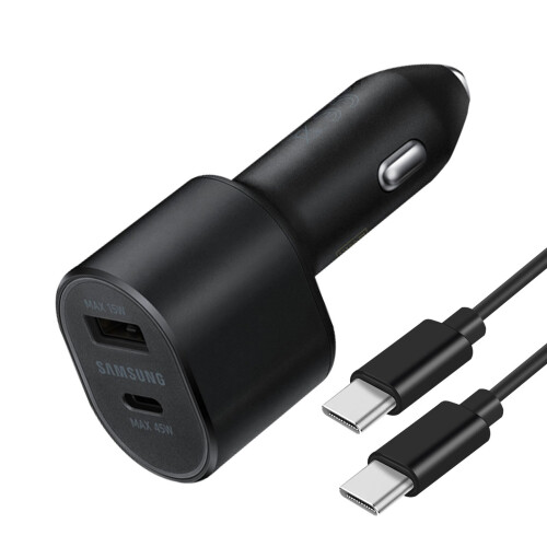 Samsung Car Charger 60W Original Samsung USB-C / USB Output USB-C Cable 1m Black 1