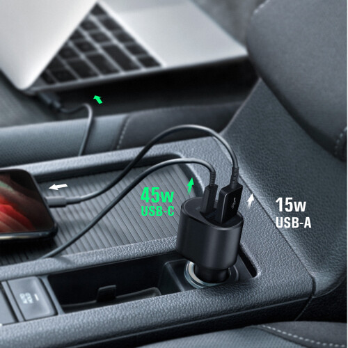 Samsung Car Charger 60W Original Samsung USB-C / USB Output USB-C Cable 1m Black 2