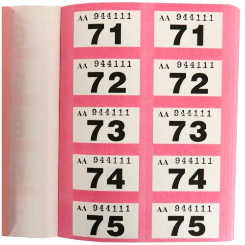 800 Raffle & Cloakroom Tickets Book Perforated Security Coded Numbered 1-800 1