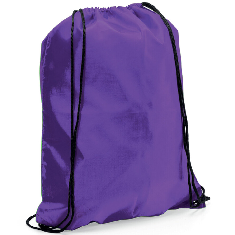 (Purple) eBuyGB Drawstring Backpack Rucksack School Sports Gym Bag