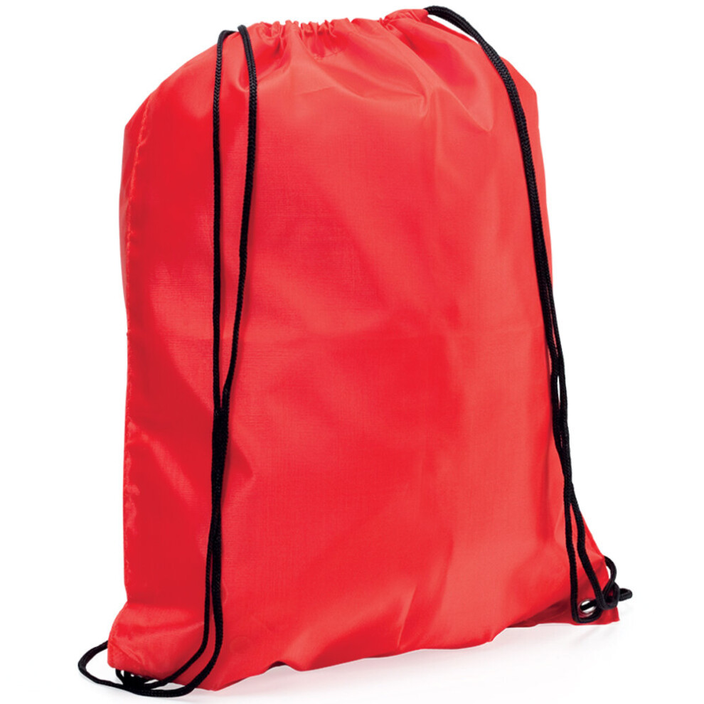 (Red) eBuyGB Drawstring Backpack Rucksack School Sports Gym Bag