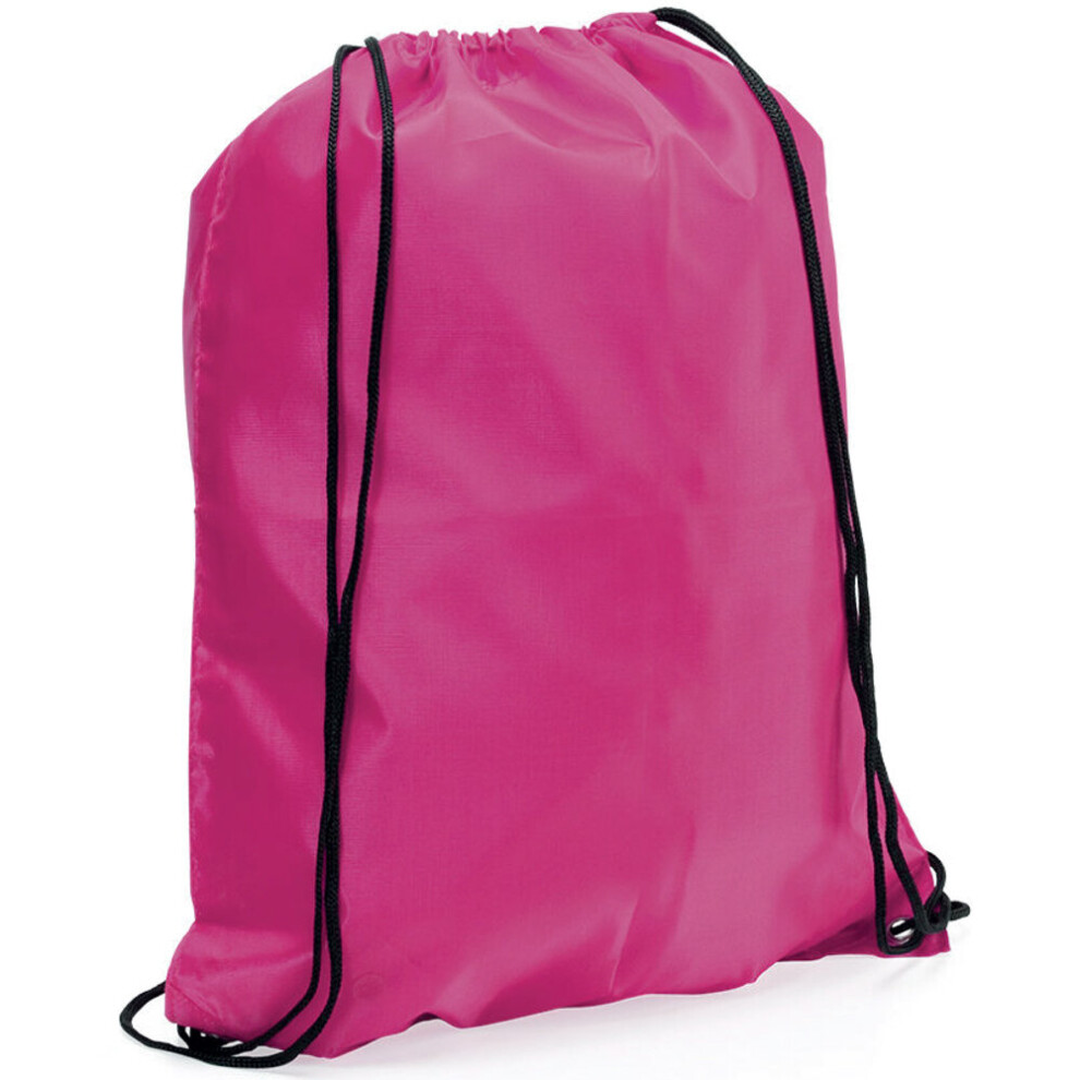 (Fuchsia) eBuyGB Drawstring Backpack Rucksack School Sports Gym Bag