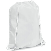(White) eBuyGB Drawstring Backpack Rucksack School Sports Gym Bag