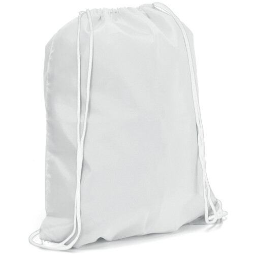 (White) eBuyGB Drawstring Backpack Rucksack School Sports Gym Bag